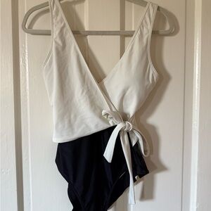 Summersalt White and Black Wrap Swimsuit